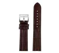 NBCNZCTSAS 20mm 22mm Bracelet de montre en cuir Rivet hommes Bracelet de remplacement Bracelet adapté for Hamilton kaki adapté for l'aviation H70605731/H32705521(Brown-silver,20mm)