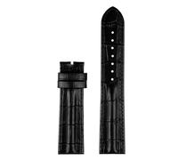 NBCNZCTSAS 20mm 22mm Bracelet de montre en cuir Rivet hommes Bracelet de remplacement Bracelet adapté for Hamilton kaki adapté for l'aviation H70605731/H32705521(Black-no clasp,22mm)