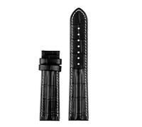 NBCNZCTSAS 20mm 22mm Bracelet de montre en cuir Rivet hommes Bracelet de remplacement Bracelet adapté for Hamilton kaki adapté for l'aviation H70605731/H32705521(Black white-no clasp,20mm)