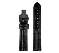 NBCNZCTSAS 20mm 22mm Bracelet de montre en cuir Rivet hommes Bracelet de remplacement Bracelet adapté for Hamilton kaki adapté for l'aviation H70605731/H32705521(A-black-black,22mm)