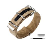 NBCNZCTSAS 20mm 22mm nouveau design bracelet de montre en nylon bracelet de montre en toile for boucle en argent for trois anneaux en acier adapté for Rolex Fit for montre Seiko for hommes(Khaki silve