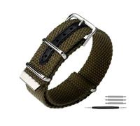 NBCNZCTSAS 20mm 22mm nouveau design bracelet de montre en nylon bracelet de montre en toile for boucle en argent for trois anneaux en acier adapté for Rolex Fit for montre Seiko for hommes(Green silve