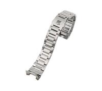 NBCNZCTSAS 22mm 24mm Bracelet Bracelet de montre adapté for TAG Heuer adapté for la série Calera solide en acier inoxydable Bracelet de montre accessoires hommes Arc fin bracelet(24mm,Silver)