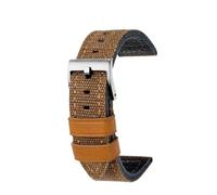 NBCNZCTSAS 22mm 24mm Fit for Breitling fossil Fit for Hamilton bracelet de montre en cuir de toile fait for la main bracelet de montre rétro for hommes(Brown Orange silver,24mm)