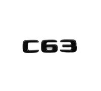 NBCNZCTSAS 3D ABS Noir Chrome C63 Logo Lettres Coffre de Voiture emblème Badge décalcomanie adapté for Mercedes Benz C63 AMG W205 Autocollant Accessoires de Style(Glossy Black)