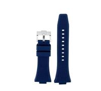NBCNZCTSAS 6 couleurs adaptées au bracelet de montre for hommes Tissot PRX Super Player T137.407 T137.410 bracelet de montre en silicone étanche accessoires de boucle en métal(Dark blue-silver)