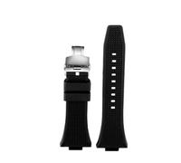 NBCNZCTSAS 6 couleurs adaptées au bracelet de montre for hommes Tissot PRX Super Player T137.407 T137.410 bracelet de montre en silicone étanche accessoires de boucle en métal(Black-silver Folding)
