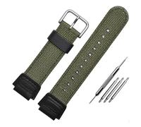 NBCNZCTSAS Ajustement for AE-1200WH-1B/SGW-300H/400/SGW-500 bracelets de montre en maille de Nylon escalade montre en Nylon toile montre ceinture femmes hommes Sport montres ceinture(Army green Silver