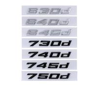 NBCNZCTSAS Autocollant de Lettres de Voiture Noires ABS 3D, adapté for la BMW 630d 640d 645d 650d 730d 740d 745d 750d 760d E65 F01 G11, Accessoires d'insigne d'emblème de Logo(Chrome,640d-2008-2017)