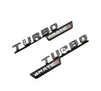 NBCNZCTSAS Autocollants de Logo de Voiture en Lettres chromées Noires 3D, adaptés for Mercedes A45S AMG W177, Accessoires Turbo 4matic, emblème de Coffre arrière(TB Plus Black 2pcs)