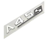 NBCNZCTSAS Autocollants de Logo de Voiture en Lettres chromées Noires 3D, adaptés for Mercedes A45S AMG W177, Accessoires Turbo 4matic, emblème de Coffre arrière(A45S Chrome Silver)