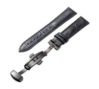 NBCNZCTSAS Bandeau en cuir for bandes de fermoir Bracelet Croco Ajustez for Pulseira Regarder dimensionné en 14 16 18 19 20 21 22 24 mm(Black Green,19mm)