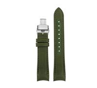 NBCNZCTSAS Bracelet de 20 mm 22 mm for Omega Fit for Seamaster 300 Bracelet de poignet en toile de nylon en cuir for Rolex Water Ghost Bracelet de montre for extrémité incurvée(Army Green sk bk,20mm)