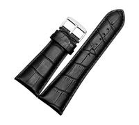 NBCNZCTSAS Bracelet de montre 23mm 24mm 26mm 28mm grande largeur noir marron bracelet de montre en cuir for hommes bracelets de bande(2 Black-silver,23mm)