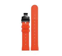 NBCNZCTSAS Bracelet de montre en caoutchouc adapté for s-eiko 007 Gear S2 S3, adapté for Hua Wei Watch2 Pro, bracelet de Sport et de plongée en Silicone, bracelet de remplacement(Orange folding black,