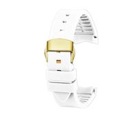 NBCNZCTSAS Bracelet de montre en caoutchouc de Silicone 20mm 23mm Interface Arc doux noir rouge hommes femmes bracelet de montre adapté for GUC GC G-TIMELESS YA1264065 YA126487(White-Gold,20mm)