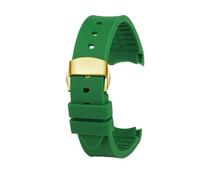 NBCNZCTSAS Bracelet de montre en caoutchouc de Silicone 20mm 23mm Interface Arc doux noir rouge hommes femmes bracelet de montre adapté for GUC GC G-TIMELESS YA1264065 YA126487(Green-Gold,23mm)