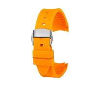 NBCNZCTSAS Bracelet de montre en caoutchouc de Silicone 20mm 23mm Interface Arc doux noir rouge hommes femmes bracelet de montre adapté for GUC GC G-TIMELESS YA1264065 YA126487(Orange-Silver,20mm)