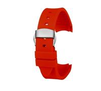 NBCNZCTSAS Bracelet de montre en caoutchouc de Silicone 20mm 23mm Interface Arc doux noir rouge hommes femmes bracelet de montre adapté for GUC GC G-TIMELESS YA1264065 YA126487(Red-Silver,20mm)