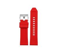 NBCNZCTSAS Bracelet de montre en caoutchouc de Silicone adapté for Diesel Dz4318 4323 4283 7315 4476 4496 4427 7395, grand bracelet souple et étanche 24 26mm(Red-Silver,24mm)