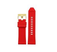 NBCNZCTSAS Bracelet de montre en caoutchouc de Silicone adapté for Diesel Dz4318 4323 4283 7315 4476 4496 4427 7395, grand bracelet souple et étanche 24 26mm(Red-Gold,26mm)