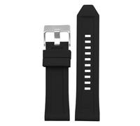 NBCNZCTSAS Bracelet de montre en caoutchouc de Silicone adapté for Diesel Dz4318 4323 4283 7315 4476 4496 4427 7395, grand bracelet souple et étanche 24 26mm(Black-silver,26mm)