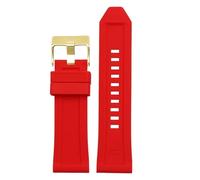 NBCNZCTSAS Bracelet de montre en caoutchouc de Silicone adapté for Diesel Dz4318 4323 4283 7315 4476 4496 4427 7395, grand bracelet souple et étanche 24 26mm(Red-Gold,26mm)