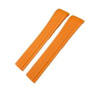 NBCNZCTSAS Bracelet de montre en caoutchouc de silicone for extrémité incurvée de 21 mm for Patek PP for Philippe for AQUANAUT 5167A Bracelets de bracelet de montre souple noir bleu orange(Orange,21MM