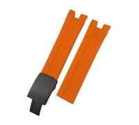 NBCNZCTSAS Bracelet de montre en caoutchouc de Silicone naturel, 21mm, adapté for Tissot 1853 T076417, rouge, noir, Orange, souple, Sport(Orange-Black,21MM_T CLASP)