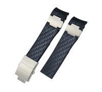 NBCNZCTSAS Bracelet de montre en caoutchouc et Silicone, 22mm, adapté for Ulysse Nardin 263 DIVER, bracelet for extrémité incurvée, noir et bleu, bracelet de Sport(Black Wave 1,22mm Without Buckle)
