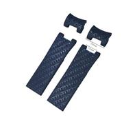 NBCNZCTSAS Bracelet de montre en caoutchouc et Silicone, 22mm, adapté for Ulysse Nardin 263 DIVER, bracelet for extrémité incurvée, noir et bleu, bracelet de Sport(Blue Wave,22mm Silver Buckle)