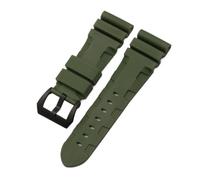 NBCNZCTSAS Bracelet de montre en caoutchouc et Silicone naturel, 22mm, 24mm, 26mm, adapté for Panerai, Luminor PAM441, noir, bleu, Orange, outils de bracelet de montre de Sport(Green-black,22mm)