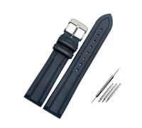 NBCNZCTSAS Bracelet de montre en caoutchouc fluoré 20 mm 21 mm for Omega Fit for IWC Fit for Hamilton Bracelet de montre en silicone souple imperméable et résistant for la sueur for hommes(A-blue-silv