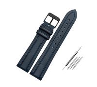 NBCNZCTSAS Bracelet de montre en caoutchouc fluoré 20 mm 21 mm for Omega Fit for IWC Fit for Hamilton Bracelet de montre en silicone souple imperméable et résistant for la sueur for hommes(A-blue-blac