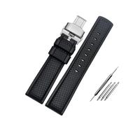 NBCNZCTSAS Bracelet de montre en caoutchouc fluoré 20 mm 21 mm for Omega Fit for IWC Fit for Hamilton Bracelet de montre en silicone souple imperméable et résistant for la sueur for hommes(B-black-sil