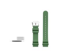 NBCNZCTSAS Bracelet de montre en caoutchouc fluoré 20mm 22mm, adapté for Seiko SKX007 SRP777J1, adapté for citoyens de plongée, Sport, étanche, for hommes(Green silver,22mm)
