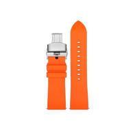 NBCNZCTSAS Bracelet de montre en caoutchouc fluoré adapté for Casio for la série PROTREK PRW-60/PRW-6900 PRW-6800Y PRG600 bracelet de sport bracelet étanche for hommes(Orange silver buckle,20mm)