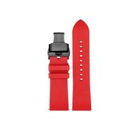 NBCNZCTSAS Bracelet de montre en caoutchouc fluoré adapté for Casio for la série PROTREK PRW-60/PRW-6900 PRW-6800Y PRG600 bracelet de sport bracelet étanche for hommes(Red black buckle,24mm)