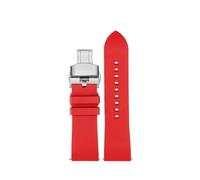 NBCNZCTSAS Bracelet de montre en caoutchouc fluoré adapté for Casio for la série PROTREK PRW-60/PRW-6900 PRW-6800Y PRG600 bracelet de sport bracelet étanche for hommes(Red silver buckle,20mm)