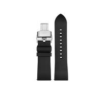NBCNZCTSAS Bracelet de montre en caoutchouc fluoré adapté for Casio for la série PROTREK PRW-60/PRW-6900 PRW-6800Y PRG600 bracelet de sport bracelet étanche for hommes(Black silver buckle,23mm)