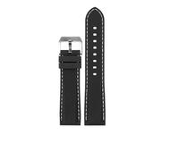 NBCNZCTSAS Bracelet de montre en caoutchouc for IWC Mark 18, adapté au portugais, adapté au chronométrage Grand Pilot, adapté for la série Little Prince, bracelet de montre 22 mm(Black whiteline,21mm)