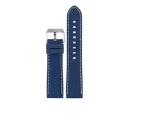 NBCNZCTSAS Bracelet de montre en caoutchouc for IWC Mark 18, adapté au portugais, adapté au chronométrage Grand Pilot, adapté for la série Little Prince, bracelet de montre 22 mm(Blue whiteline,22mm)