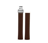 NBCNZCTSAS Bracelet de montre en caoutchouc for Patek Philippe, série Grenade 5164 5167, étanche, en Silicone souple, for hommes, 21mm(Brown-silver)