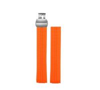 NBCNZCTSAS Bracelet de montre en caoutchouc for Patek Philippe, série Grenade 5164 5167, étanche, en Silicone souple, for hommes, 21mm(Orange-silver)