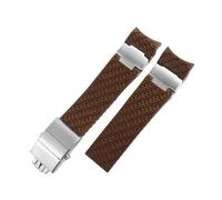 NBCNZCTSAS Bracelet de montre en caoutchouc Silicone for hommes, 22mm, Interface Arc, noir, marron, bleu, plongée nautique, adapté for Ulysse Nardin 263(A Brown-Silver)