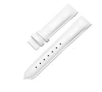 NBCNZCTSAS Bracelet de montre en cuir brillant adapté for Tissot 1853 T035 femmes T035210a T035207a, accessoires de Bracelet de montre étanche 18mm(White-no clasp)