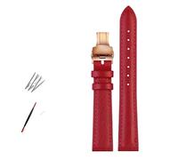 NBCNZCTSAS Bracelet de montre en cuir de mode for Armani Fit for Timex Fit for Gucci Fit for Fossil Fit for Casio Bracelet de montre femmes Bracelet 10 12mm 14mm 16mm 18mm(Red-rose gold-B,18mm)