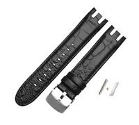 NBCNZCTSAS Bracelet de montre en cuir de vache double convexe for Swatch YRS403 401 402g 412 418 406 série bracelet de montre en cuir for hommes bracelet de 21mm(Black P3)