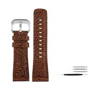 NBCNZCTSAS Bracelet de montre en cuir Diesel for hommes, Vintage, 28MM, adapté for Seven Friday Q2/03/M2/M021/T2, accessoires(A-silver)