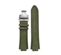 NBCNZCTSAS Bracelet de montre en cuir et nylon for hommes, convexe, adapté for Casio Edifice EFB-680 ECB-10PB/DP/YD/HR GST-B400 26x14mm 26x12mm(Army green Folding,26.12mm)